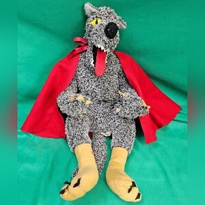 2005 Great American Toy Co Little Red Riding Hood Big Bad Wolf Plush With Cape